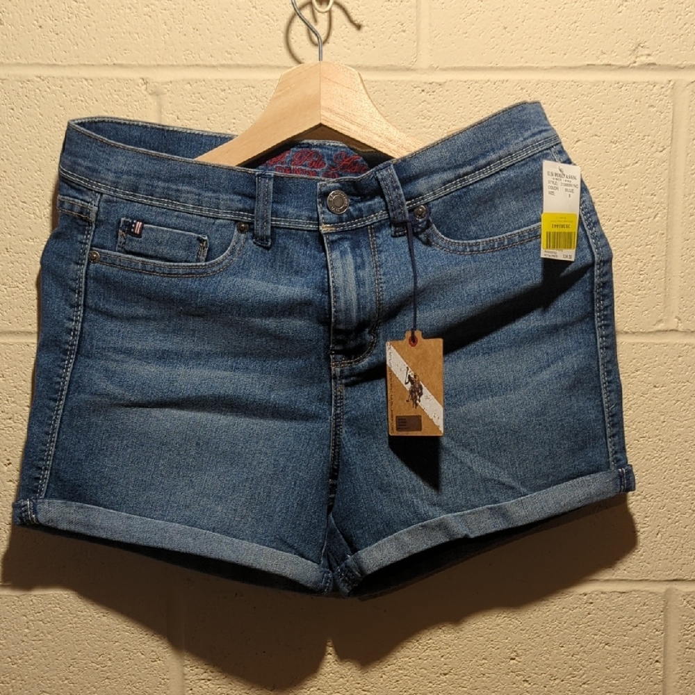 U.S. Polo Assn. Blue Jean Shorts with Cuffed Hem